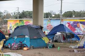 Underneath the crosstown freeway is quite often a favorite homeless encampment site in downtown Stockton