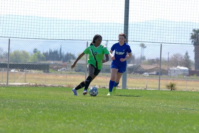 Kamaria Hughes on the field 