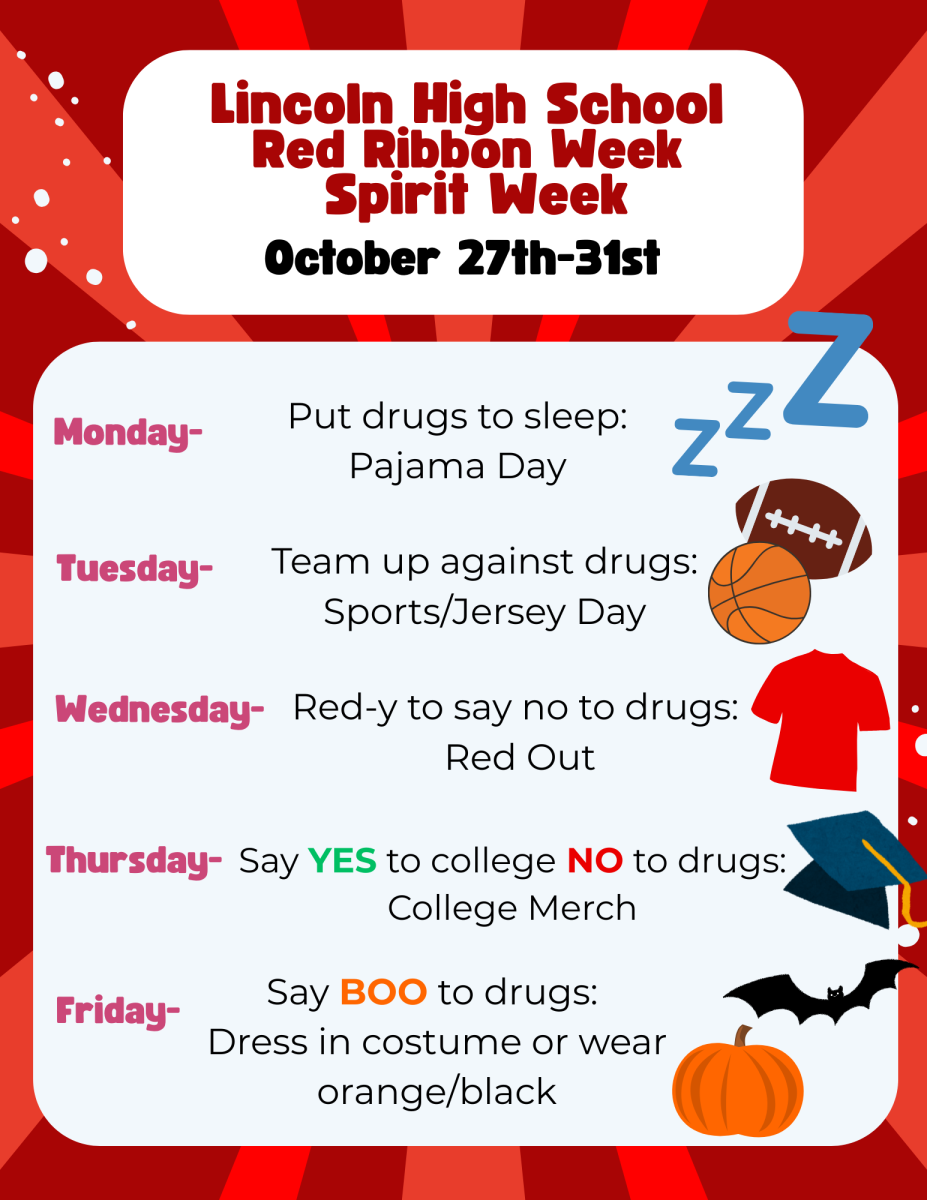 Spirit week themes for Red Ribbon Week made by FNL club
